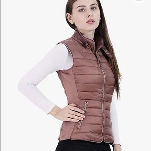 Faux fur lined puffer vest
